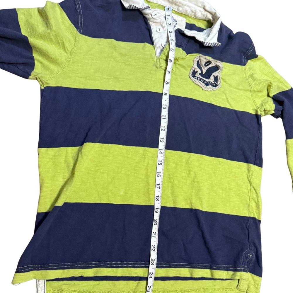 American Eagle Vintage Y2K Rugby Shirt Mens L Striped Long Sleeve Cotton - Picture 5 of 8